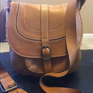 Tan leather Saddle Bag